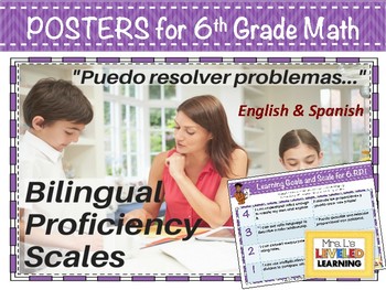 Preview of 6th Grade Math Bilingual Proficiency Scale Posters Differentiation