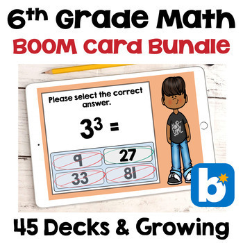 Preview of 6th Grade Math Boom Card Bundle 