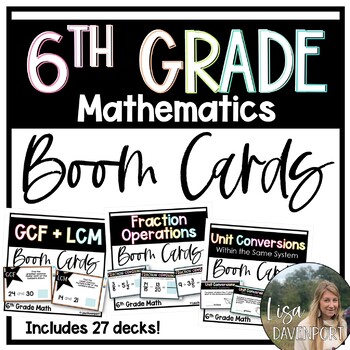 Preview of 6th Grade Math Boom Cards Bundle - Digital Task Cards