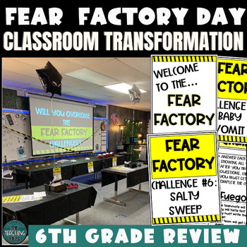 Preview of 6th Grade Math Fear Factory Classroom Transformation End of the Year Review