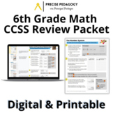 6th Grade Math CCSS Review Packet with Authentic Tasks