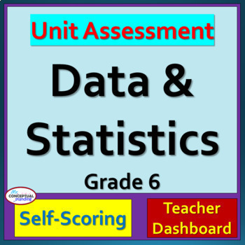 Preview of 6th Grade Math CCSS Statistics & Data Displays Test Prep Review Assessment 