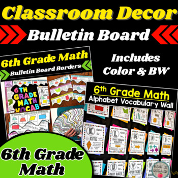 Preview of 6th Grade Math Classroom Decoration for Bulletin Board