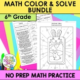 6th Grade Math Color and Solve Activities Bundle | Color b