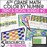 6th Grade Math Color by Number Bundle #2