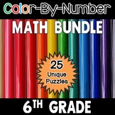6th Grade Math Color by Number Review Bundle