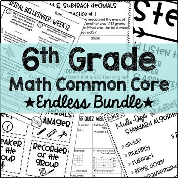 Preview of 6th Grade Math Common Core GROWING Bundle
