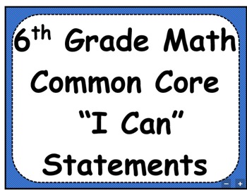 Preview of 6th Grade Math Common Core Objectives and Journal Checklist Bundle