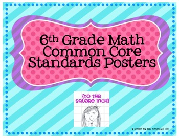 6th Grade Math Common Core Posters by To the Square Inch- Kate Bing Coners