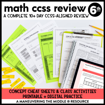 Preview of 6th Grade Math Review | CCSS Test Prep | End of Year Math Review | Exam Prep
