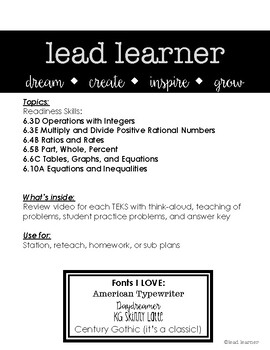 Preview of 6th Grade Math Computations and Algebraic Relationships BUNDLE