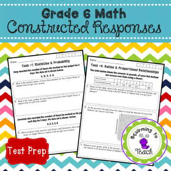 Preview of 6th Grade Math Constructed Response Tasks