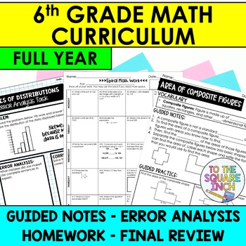 Preview of 6th Grade Math Curriculum | 6th Grade Notes | Homework | Activities