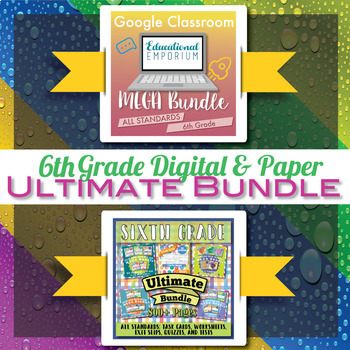 Preview of 6th Grade Math Curriculum Bundle ⭐ Digital and Printable Bundle for All LMS