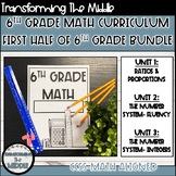6th Grade Math Curriculum CCSS Aligned Bundle First Half of Year