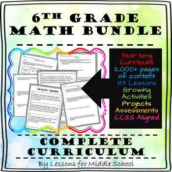 Preview of 6th Grade Math - Full Year Curriculum Bundle - 2,000+ Pages