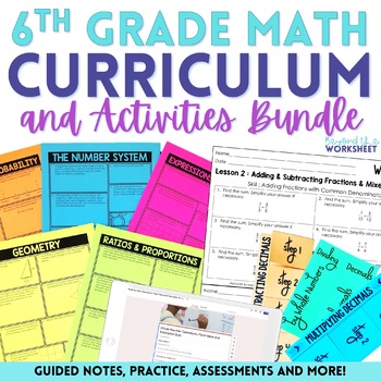 Preview of 6th Grade Math Curriculum Bundle with Supplemental Activities