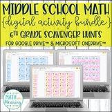 6th Grade Math DIGITAL Scavenger Hunt Activity Bundle for 