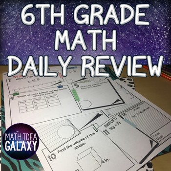 Preview of 6th Grade Math Daily Review for Test Prep (Distance Learning)
