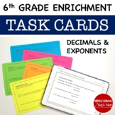 6th Grade Math Decimals and Exponents Enrichment Task Card