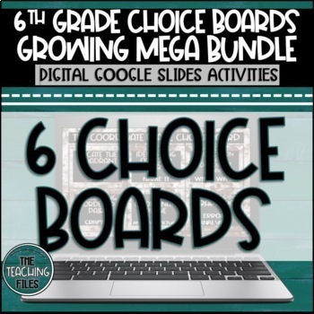 Preview of 6th Grade Math Digital Choice Boards CCSS Aligned Activities