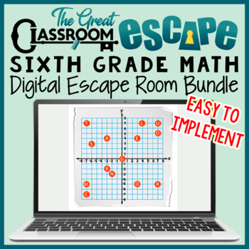 Preview of 6th Grade Math Digital Escape Room Bundle Fun & Engaging Practice & Review