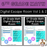 6th Grade Math Digital Escape Room Bundle (Volumes 1 and 2)