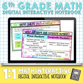 Preview of 6th Grade Math Digital Interactive Notebook Bundle