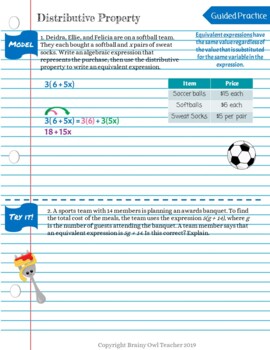 6th Grade Math Digital Notes Bundle for Distance Learning by Brainy Owl ...
