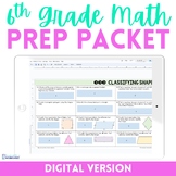 6th Grade Math Digital Prep Packet | 5th Grade Math Review Skills