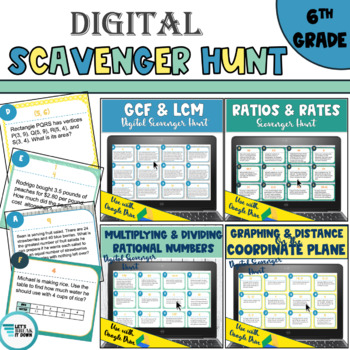 Preview of 6th Grade Math Digital Scavenger Hunt Activity | Distance Learning