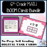 6th Grade Math Digital Task Cards Boom Cards Bundle