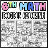 6th Grade Math Doodle Coloring Pages | Notebook Title Page