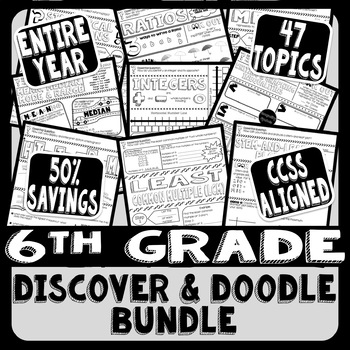 Preview of 6th Grade Math Discover & Doodle Bundle - Entire Year