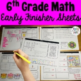 6th Grade Math Early Finisher Worksheets - Year Long Bundle
