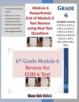 Preview of 6th Math End of Module 6 Test Review PowerPoint Statistics