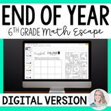 6th Grade Math End of Year Digital Escape Room Activity - 