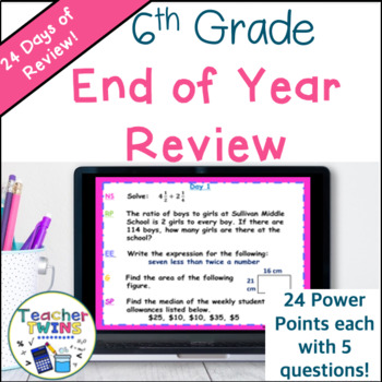 Preview of 6th Grade Math End-of-Year Review Warm-Ups