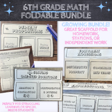 6th Grade Math End of Year Review Foldables, GROWING Bundl