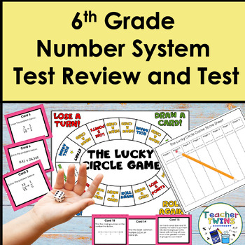 Preview of 6th Grade Math End-of-Year Review Numbers Systems Game and Assessment