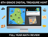 6th Grade Math End of Year Review Treasure Hunt (Digital)