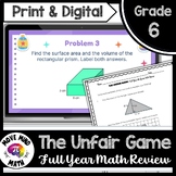 6th Grade Math End of Year Review | Editable Unfair Game |