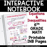 6th Grade Math Equations & Inequalities Interactive Notebook Unit