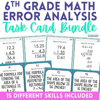 Preview of 6th Grade Math Error Analysis Task Cards
