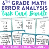 6th Grade Math Error Analysis Task Cards