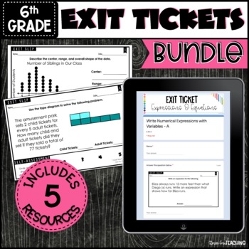 Preview of 6th Grade Math | Exit Ticket Bundle