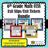 6th Grade Math Exit Tickets/Exit Slips Bundle {Common Core}