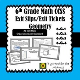 6th Grade Math Exit Tickets/Exit Slips Geometry 6.G.1, 6.G