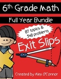 6th Grade Math Exit Tickets Bundle | Exit Slip or Bell Rin