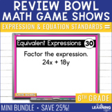 6th Grade Math Expression and Equation Game Shows | Test P